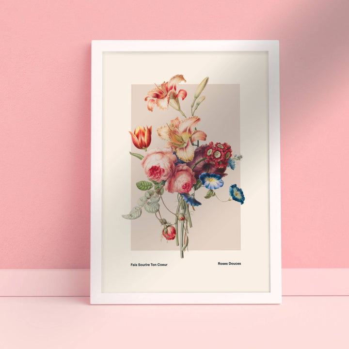 Vintage Botanical Flower Print A3