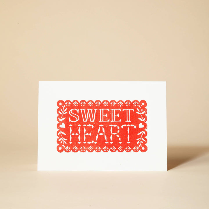 Sweet Heart Linocut Card