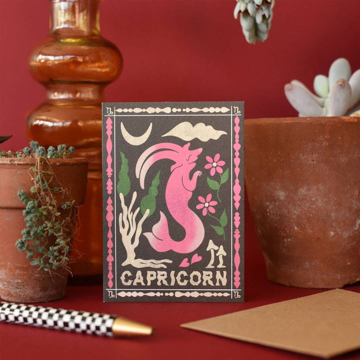 Capricorn Mini Greetings Card