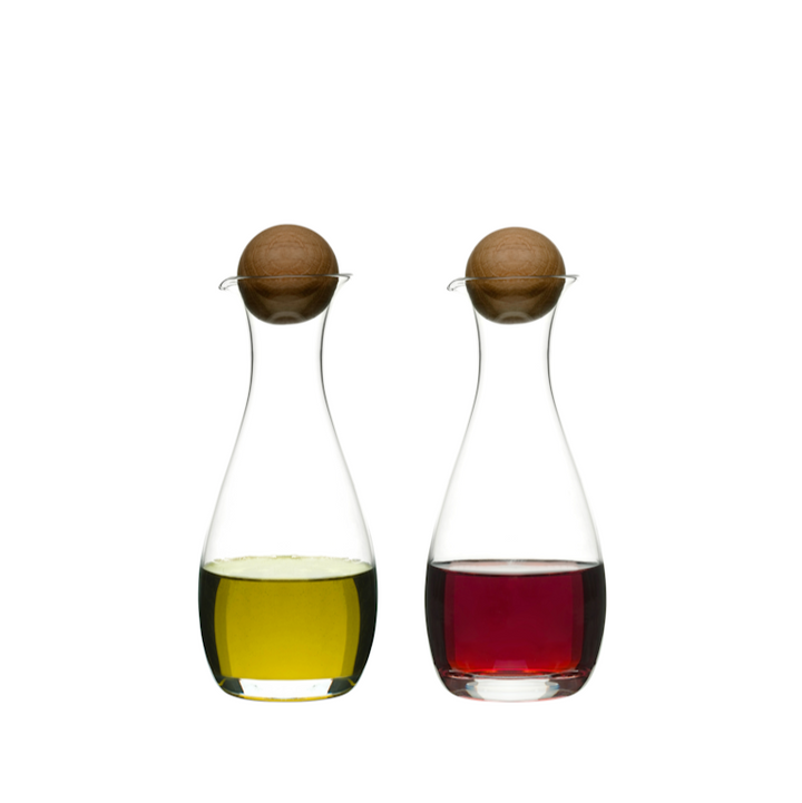 Oil & Vinegar Bottle Set with Oak Stoppers