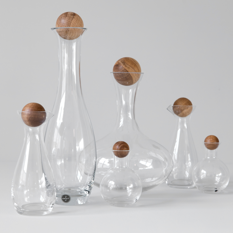 Oil & Vinegar Bottle Set with Oak Stoppers