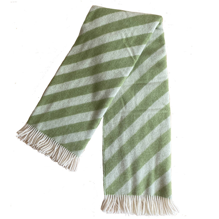 Norwegian Wool Green Stripe Blanket