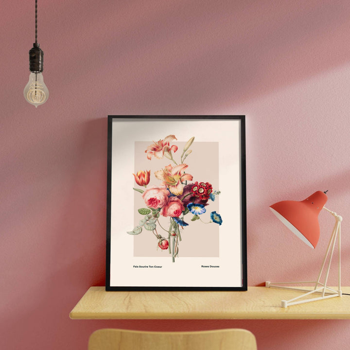 Vintage Botanical Flower Print A3