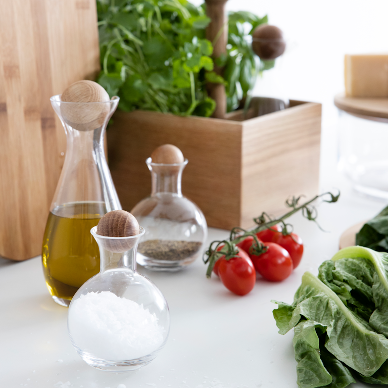 Oil & Vinegar Bottle Set with Oak Stoppers