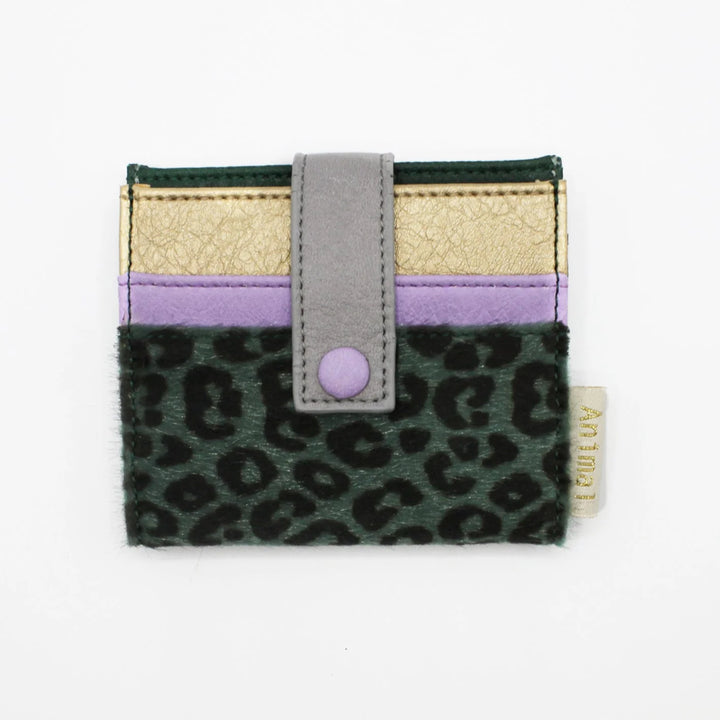 Lilac Leopard Print Fold Over Purse