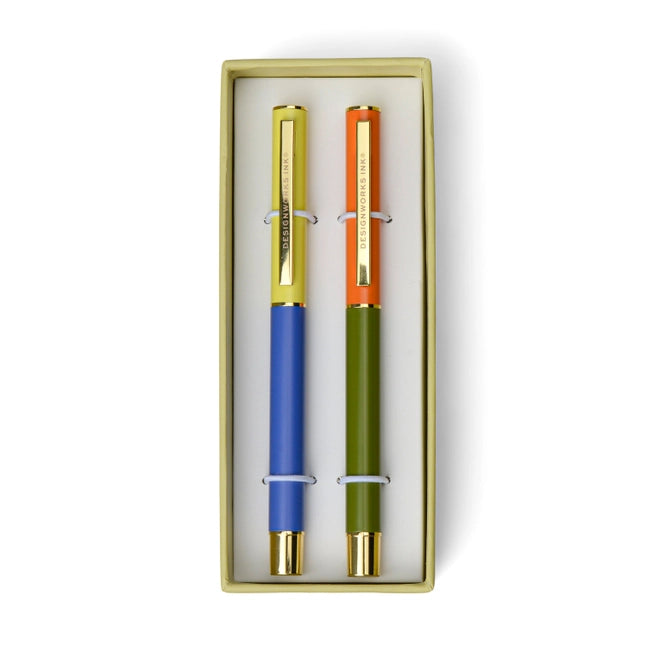 Block Pens in Cobalt & Green