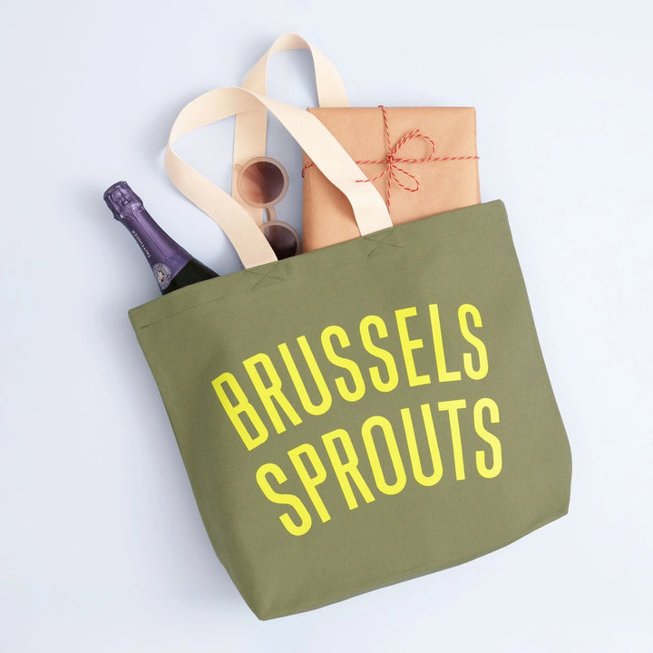 Brussels Sprouts Olive Green Tote Bag