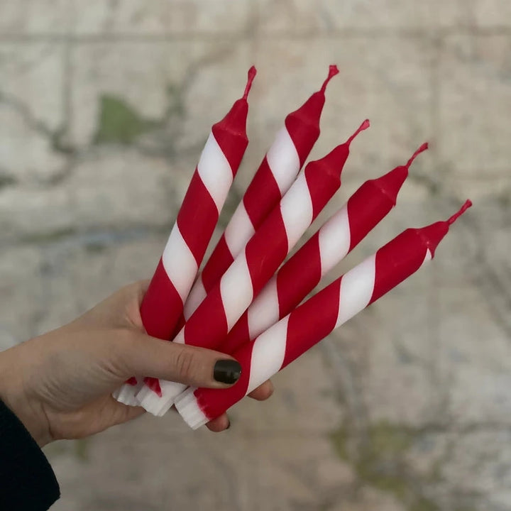 Candy Cane Dinner Candle