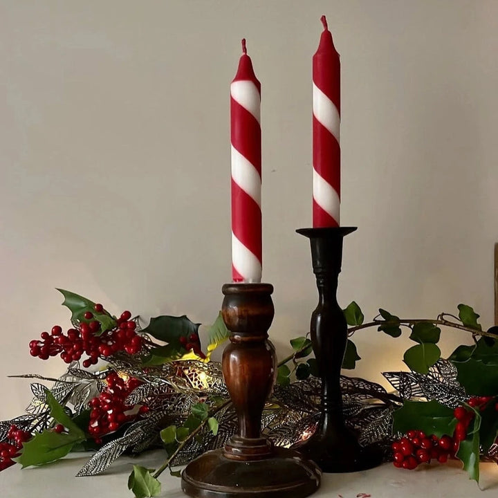 Candy Cane Dinner Candle