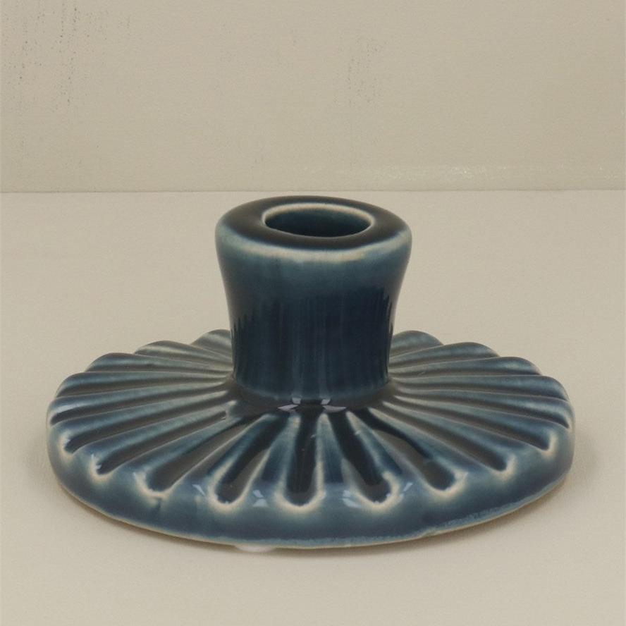 Ceramic Candle Holder in Navy