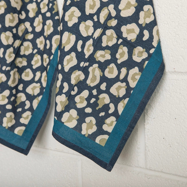 Dark Blue Leopard Kitchen Towel