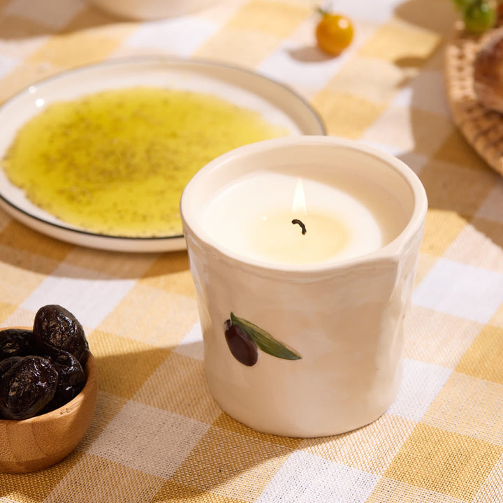 Olive Ceramic Candle Jug