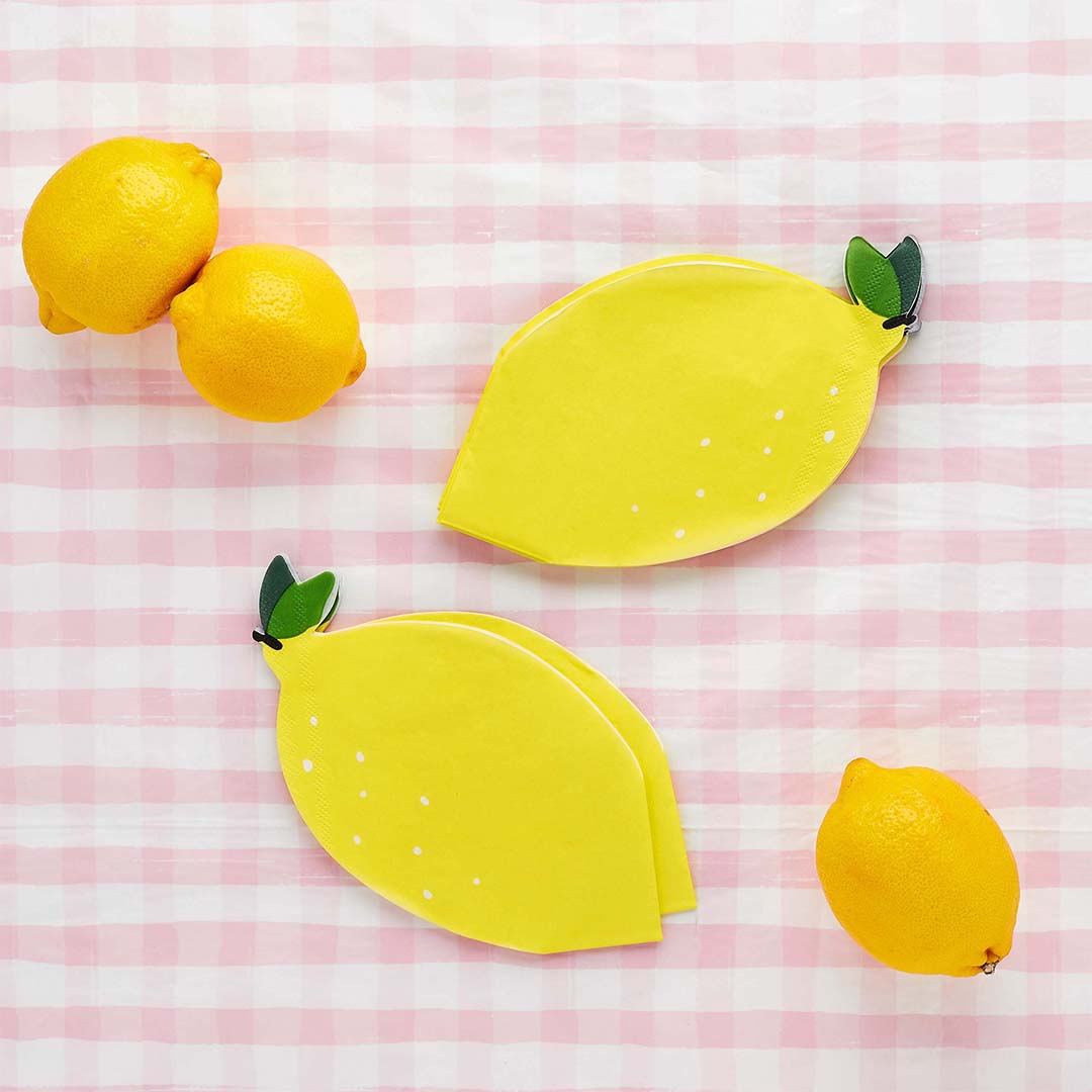 Lemon Paper Napkins - Pack of 16