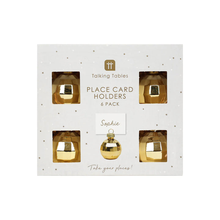 Gold Disco Ball Place Card Holders - 6 Pack