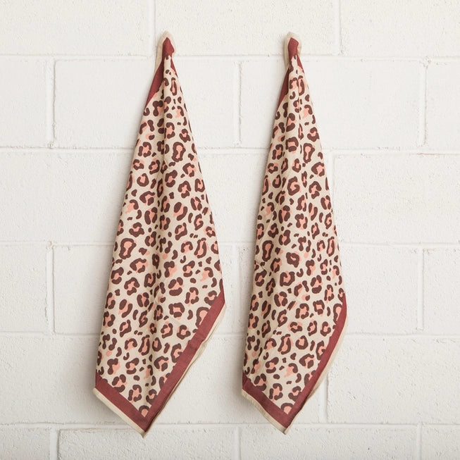 Maroon Leopard Kitchen Towel