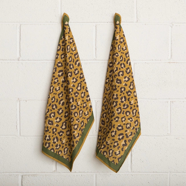 Ochre Leopard Kitchen Towel