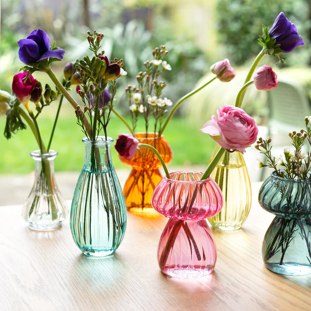 Pink Mushroom Glass Candle Holder & Bud Vase