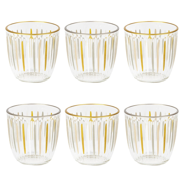 White & Gold Striped Tumbler