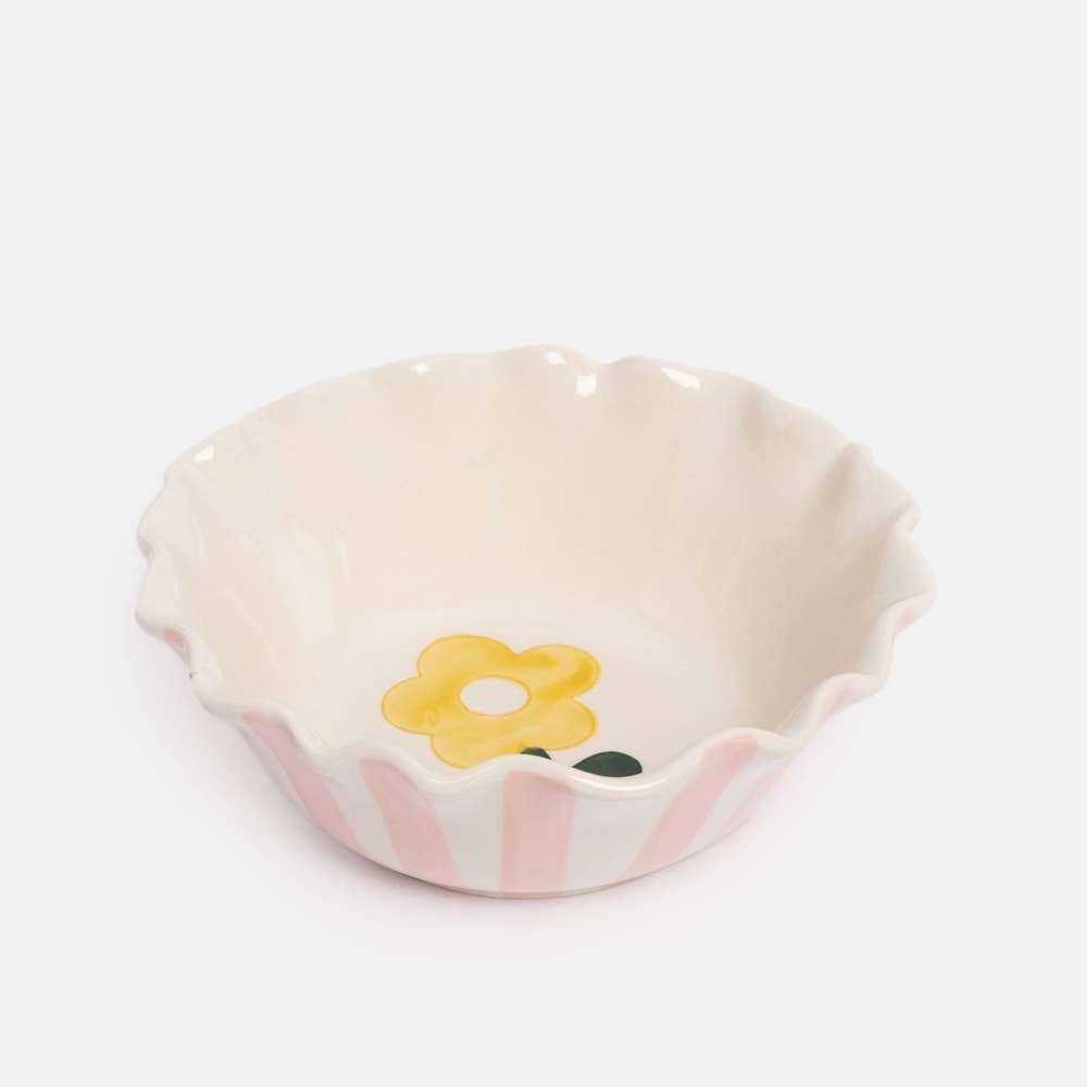 Frilly Flower Pink Bowl