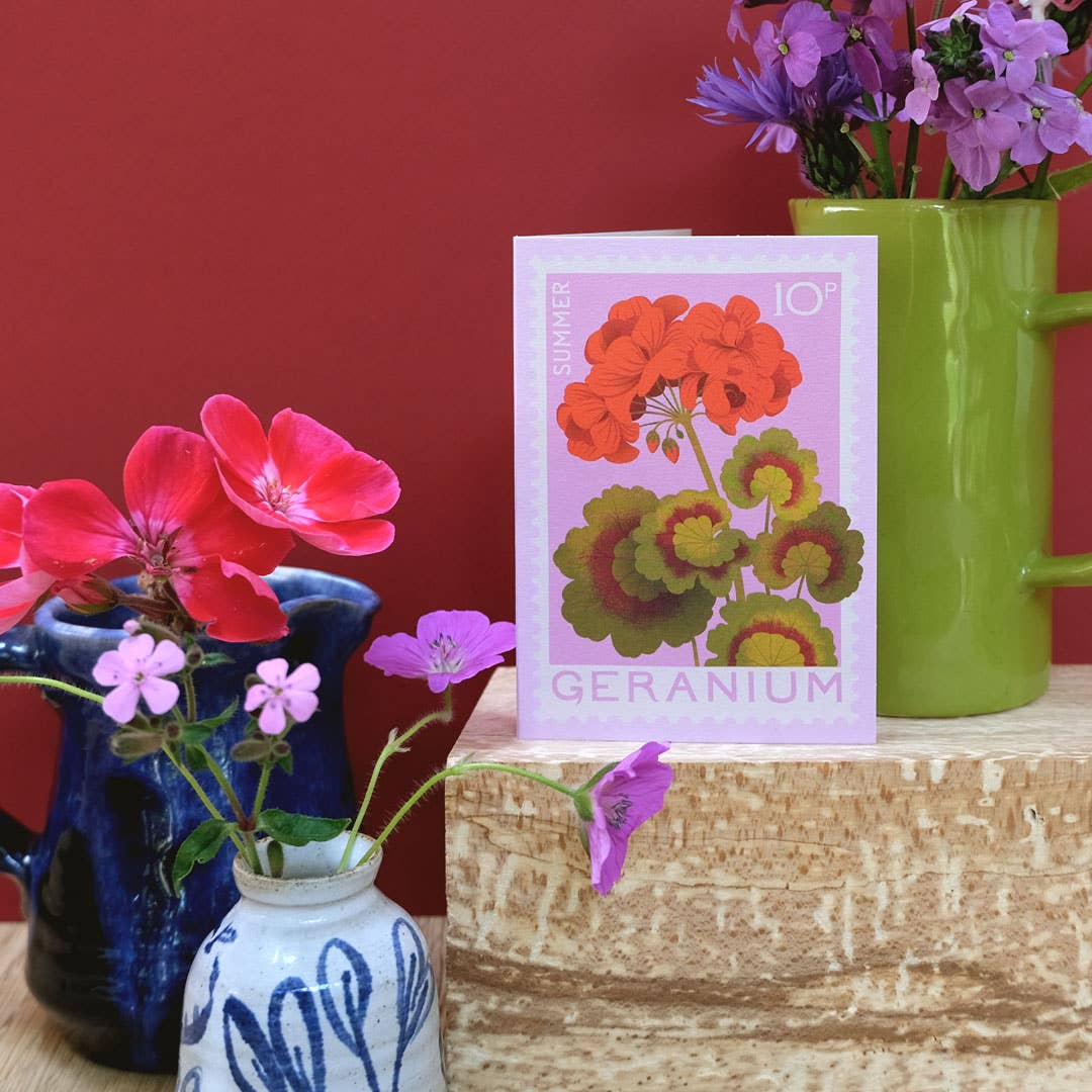 Geranium Mini Greetings Card