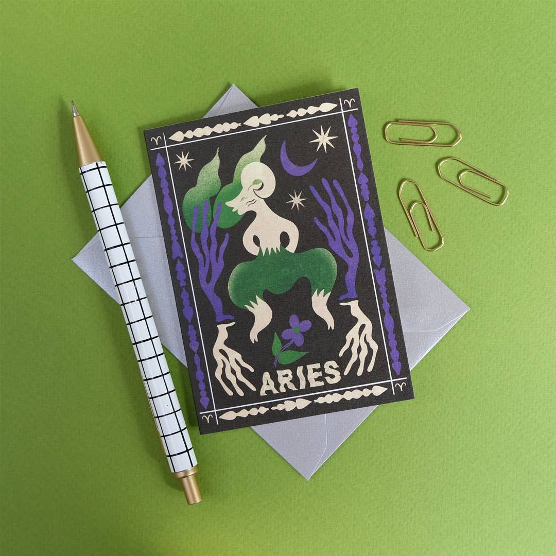 Aries Mini Greetings Card