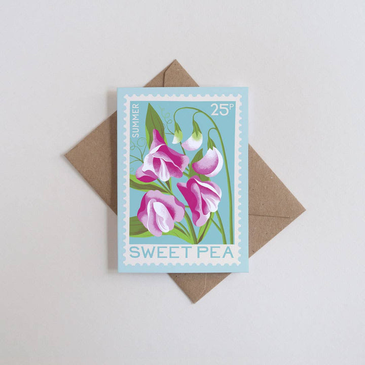 Sweet Pea Mini Greetings Card