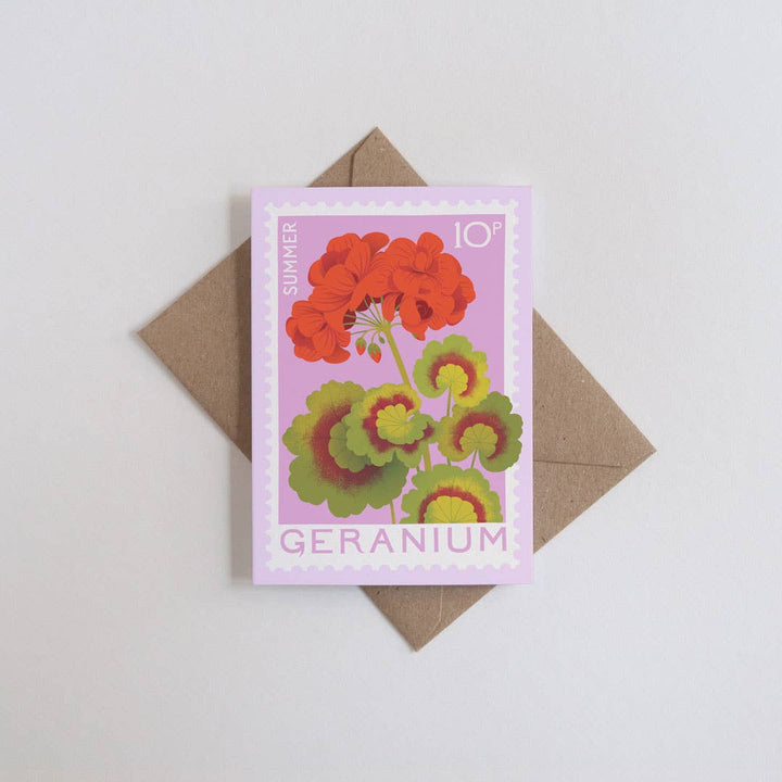 Geranium Mini Greetings Card