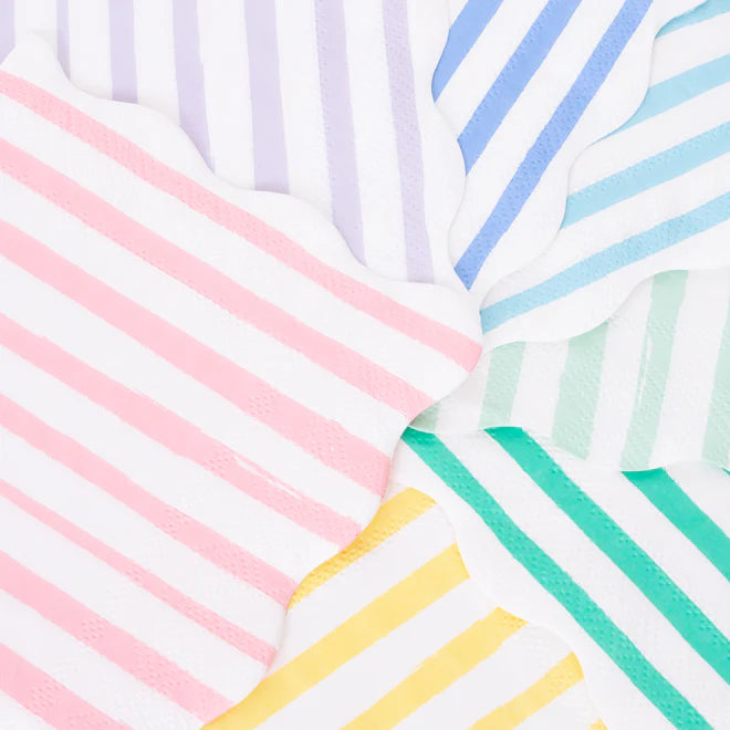 Mixed Stripe Small Paper Napkins 16 Pack